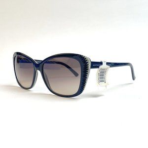 Alexander McQueen Black and Silver Cat-Eye Sunglasses
